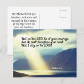 Psalm 27:14 Wacht op de Heer Bijbel Verse Oceaan Briefkaart (Voorkant / Achterkant)