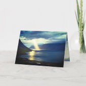 Psalm 27:14 Wacht op de Heer Bijbel Verse Oceaan Kaart (Achterkant)