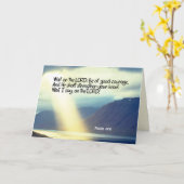 Psalm 27:14 Wacht op de Heer Bijbel Verse Oceaan Kaart (Gele Bloem)