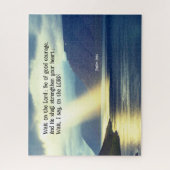 Psalm 27:14 Wacht op de Heer Bijbel Verse Oceaan Legpuzzel (Verticaal)