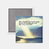 Psalm 27:14 Wacht op de Heer Bijbel Verse Oceaan Magneet (Voorkant / Achterkant)