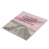 Psalm 27:14 Wacht op de Heer Bijbel Verse Oceaan Tegeltje (Zijkant)