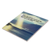 Psalm 27:14 Wacht op de Heer Bijbel Verse Oceaan Tegeltje (Zijkant)