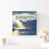 Psalm 27:14 Wacht op de Heer Bijbel Verse Zonsonde Vierkante Klok (Huis)