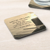 Psalm 27:14 Wacht op de Heer, Bijbelverse Bier Onderzetter (Linkerzijde)