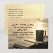 Psalm 27:14 Wacht op de Heer, Bijbelverse Briefkaart (Voorkant / Achterkant)