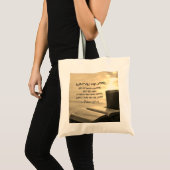 Psalm 27:14 Wacht op de Heer, Bijbelverse Tote Bag (Voorkant (product))