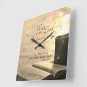 Psalm 27:14 Wacht op de Heer, Bijbelverse Vierkante Klok (Hoek)