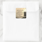 Psalm 27:14 Wacht op de Heer, Bijbelverse Vierkante Sticker (Tas)