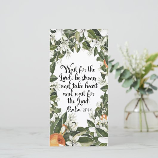 Psalm 27:14, Waterverf tweeslachtig bladwijzer (Staand voorkant)