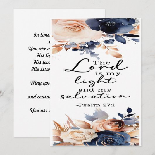 Psalm 27:1 Aanmoediging Kaart (Voorkant / Achterkant)