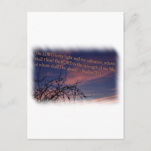 Psalm 27:1 bij de Witte Dageraad Briefkaart (Voorkant)