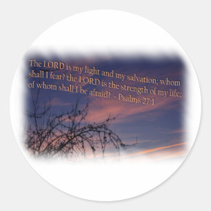 Psalm 27:1 bij de Witte Dageraad Ronde Sticker