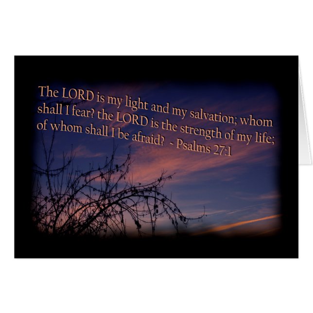 Psalm 27:1 bij de zwarte rand van de dageraad (Voorkant Horizontaal)