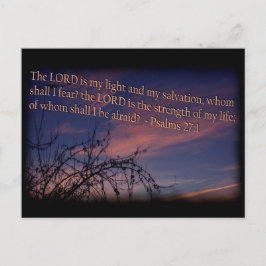 Psalm 27:1 bij de zwarte rand van de dageraad briefkaart