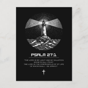 Psalm 27:1 Bijbelvers Tshirt Christelijk Briefkaart