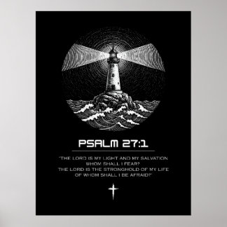 Psalm 27:1 Bijbelvers | Vuurtoren Christelijk Poster