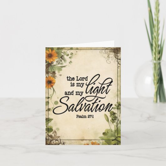 Psalm 27:1 Christelijk Wenskaart Kaart (Voorkant)