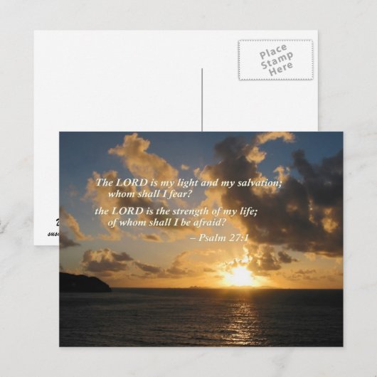 Psalm 27 1 De Heer is mijn Licht Briefkaart (Voorkant / Achterkant)
