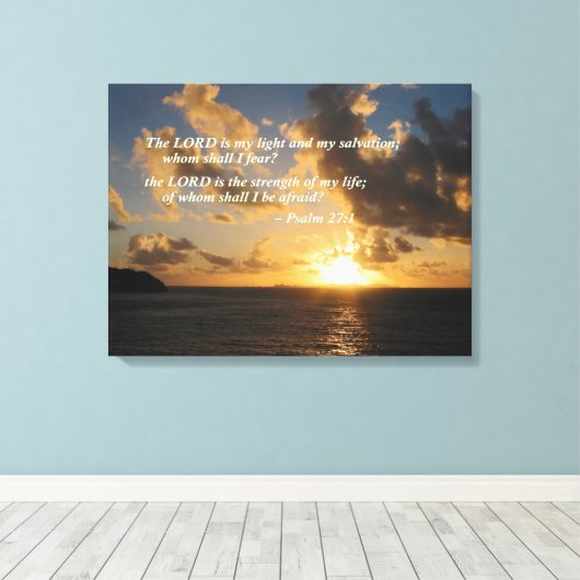 Psalm 27 1 De Heer is mijn Licht Canvas Afdruk (Insitu (Houten vloer))