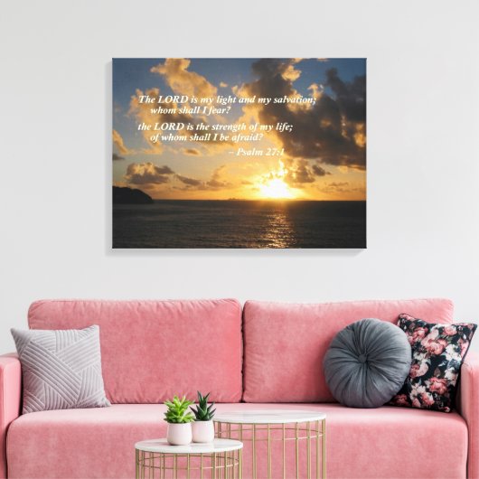 Psalm 27 1 De Heer is mijn Licht Canvas Afdruk (Insitu (Woonkamer))