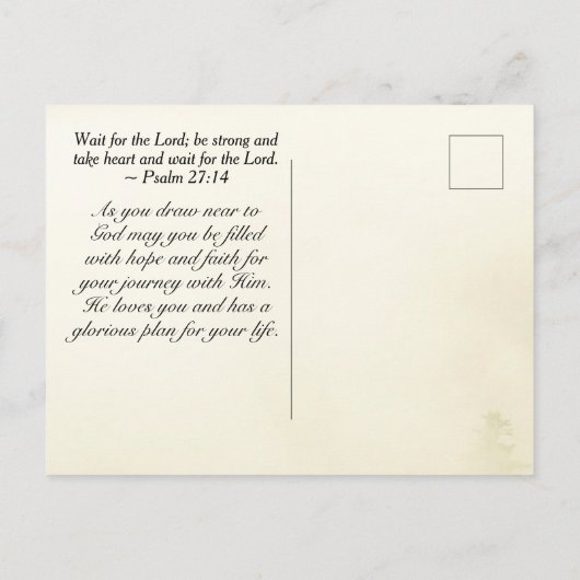 Psalm 27:1 De Heer is mijn licht en mijn redding— Briefkaart (Achterkant)