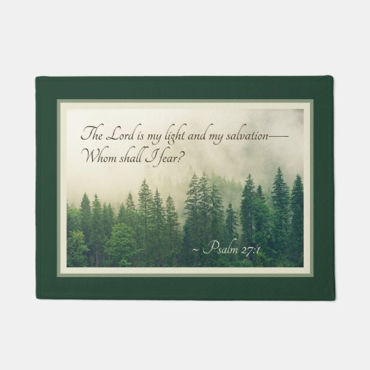 Psalm 27:1 De Heer is mijn licht en mijn redding— Deurmat (Voorkant)