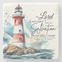 Psalm 27:1 De Heer van de Bijbel is mijn licht en Stenen Onderzetter