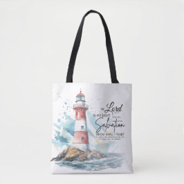 Psalm 27:1 De Heer van de Bijbel is mijn licht en Tote Bag