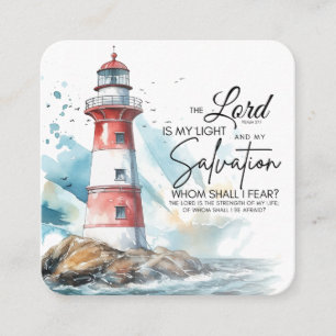 Psalm 27:1 De Heer van de Bijbel is mijn licht en  Vierkante Visitekaartje