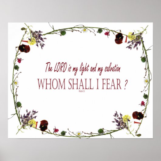 Psalm 27:1, Heer, die ik vrees, Wall Decor Poster (Voorkant)