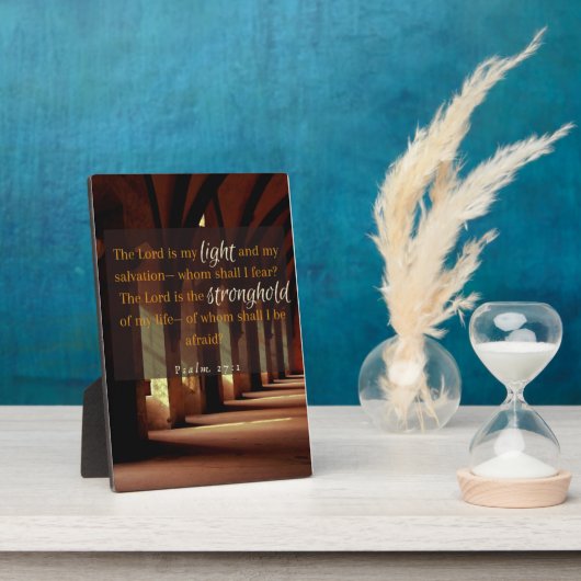 Psalm 27:1 Licht en bolle plaque Fotoplaat (Zijkant)