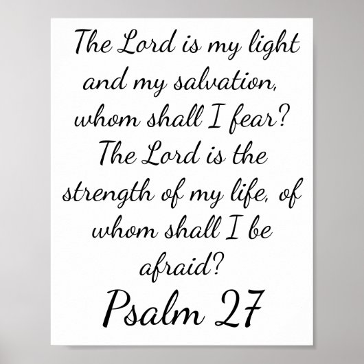 psalm 27:1 poster (Voorkant)