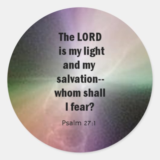 psalm 27:1 ronde sticker (Voorkant)