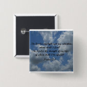 psalm 27:1 vierkante button 5,1 cm (Voorkant /achterkant)