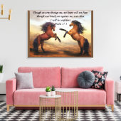 Psalm 27:3 Hoewel een leger mij belegeren Canvas Afdruk (Insitu (Woonkamer))