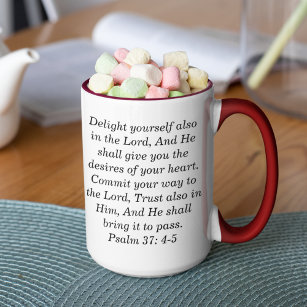 Psalm 27:4-5 Aangepaste Schrift Two-Tone Coffee Mo Mok