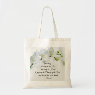 Psalm 27:4 Een ding dat ik van de Heer vraag, Bijb Tote Bag