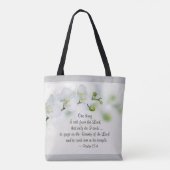 Psalm 27:4 Een ding dat ik van de Heer vraag, Bijb Tote Bag (Achterkant)