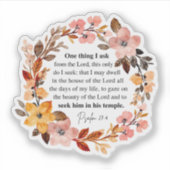 Psalm 27:4 Eén ding vraag ik Sticker (Voorkant)