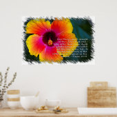 Psalm 27:4 Hibiscus op wit Poster (Keuken)