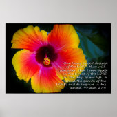 Psalm 27:4 Hibiscus op zwart Poster (Voorkant)