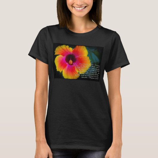 Psalm 27:4 over zwarte vrouwen t-shirt (Voorkant)