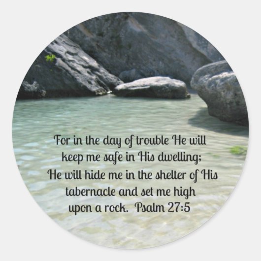 psalm 27:5 ronde sticker (Voorkant)