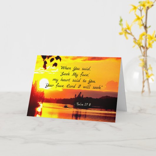 Psalm 27:8 Uw gezicht LORD ik zal Bijbel zoeken Kaart (Gele Bloem)