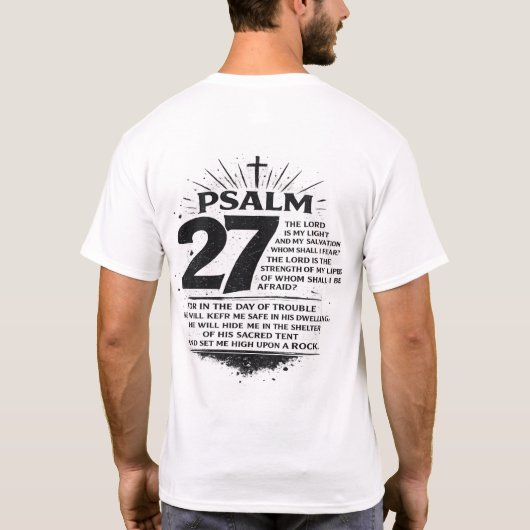 Psalm 27 Bijbeltekst Christelijk T-shirt met achte (Achterkant)