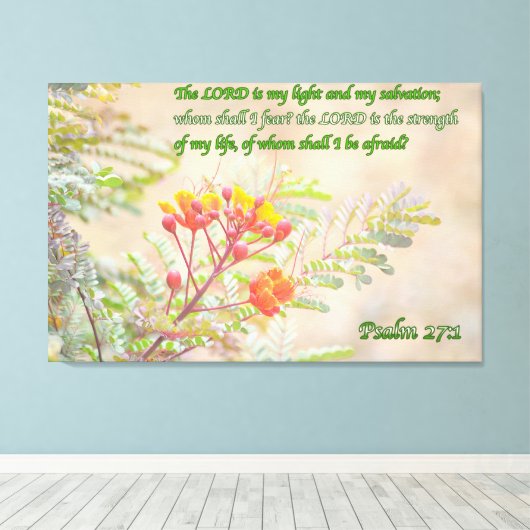 psalm 27 canvas afdruk (Insitu (Houten vloer))