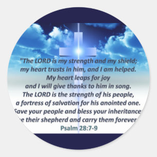 psalm 28:7-9 ronde sticker