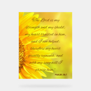 Psalm 28:7 Acryl bord - "De Heere is...