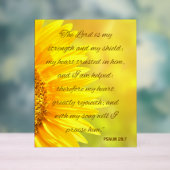 Psalm 28:7 Acryl bord - "De Heere is... (Neutraal)